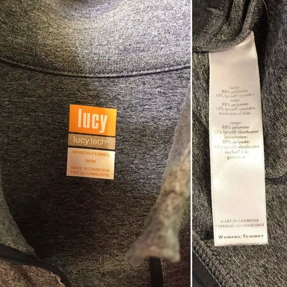 Lucy Tech Women's Athletic Full Zip Gray Jacket M - Picture 12 of 12